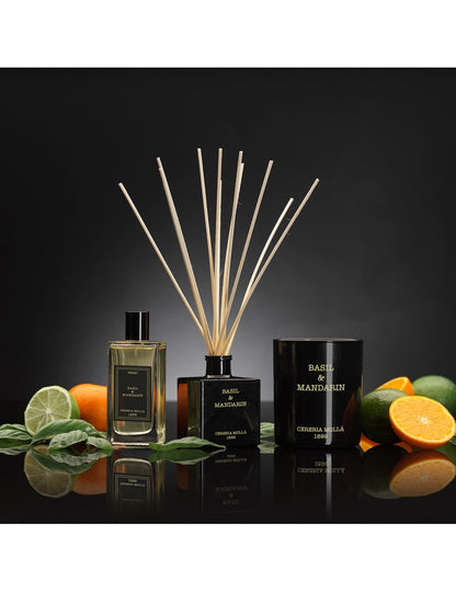 CERERIA MOLLA namų kvapas su lazdelėmis „Basil & Mandarin“ 100 ml.