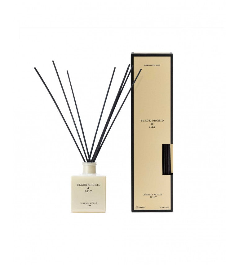CERERIA MOLLA namų kvapas su lazdelėmis „Black orchid & lily“ 100 ml.