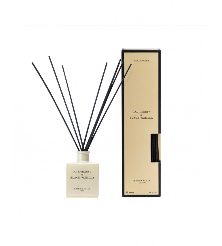 CERERIA MOLLA namų kvapas su lazdelėmis „Raspberry & Black Vanilla“ 100 ml.