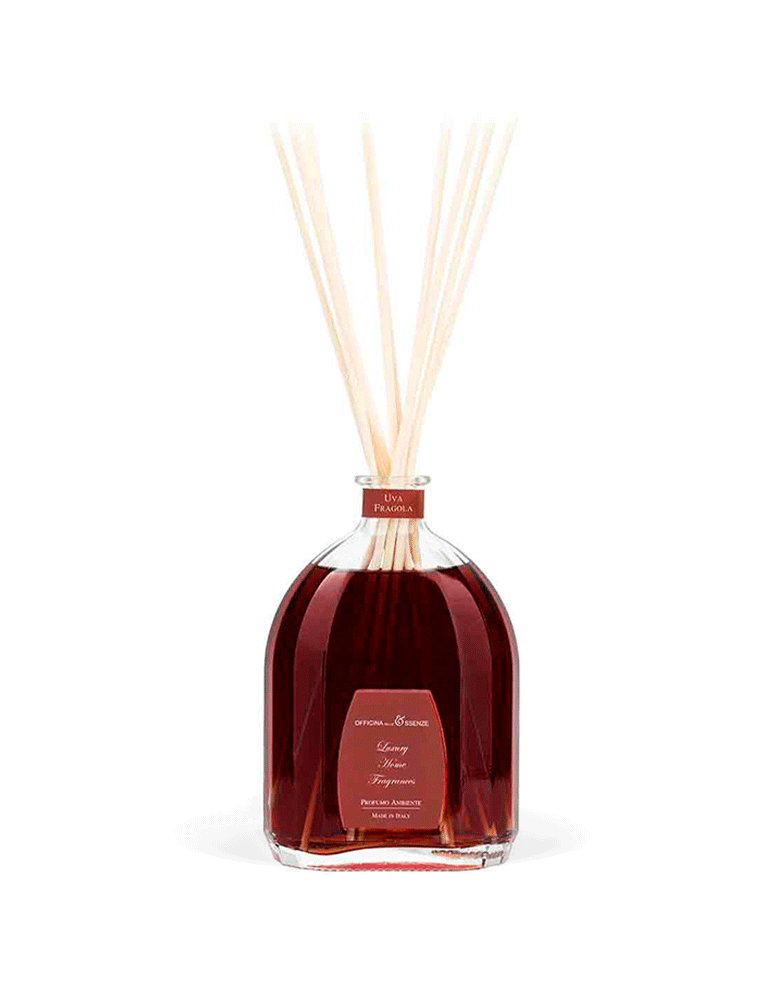 OFFICINA DELLE ESSENZE rinkinys „Uva Fragola“ ( namų kvapas su lazd. 250 ml. + puršk. 100 ml.)