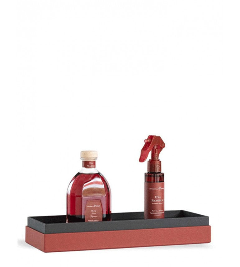 OFFICINA DELLE ESSENZE rinkinys „Uva Fragola“ ( namų kvapas su lazd. 250 ml. + puršk. 100 ml.)
